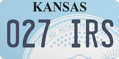 KS license plate 027IRS