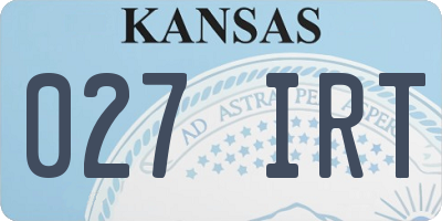 KS license plate 027IRT