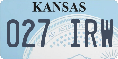 KS license plate 027IRW