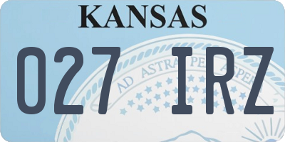 KS license plate 027IRZ
