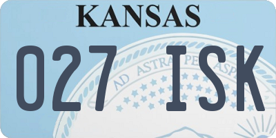 KS license plate 027ISK