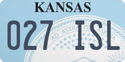 KS license plate 027ISL