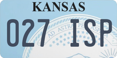 KS license plate 027ISP