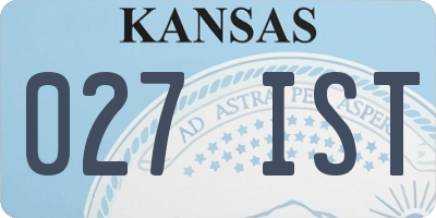 KS license plate 027IST