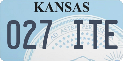 KS license plate 027ITE