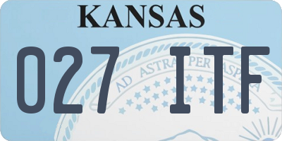 KS license plate 027ITF