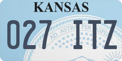 KS license plate 027ITZ