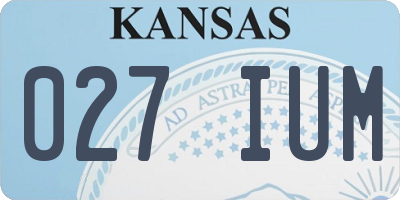 KS license plate 027IUM