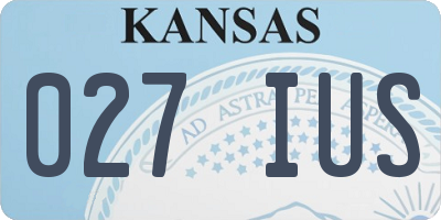 KS license plate 027IUS