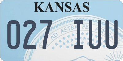 KS license plate 027IUU