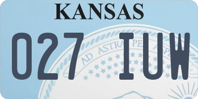 KS license plate 027IUW