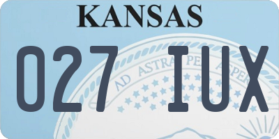 KS license plate 027IUX