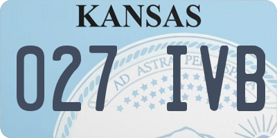 KS license plate 027IVB