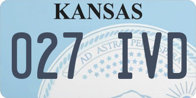KS license plate 027IVD