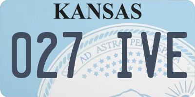 KS license plate 027IVE