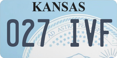 KS license plate 027IVF