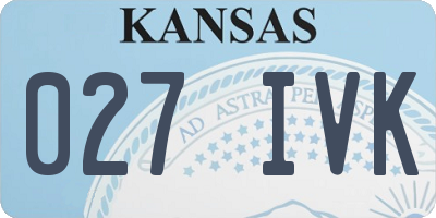 KS license plate 027IVK