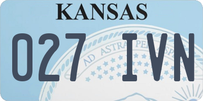 KS license plate 027IVN