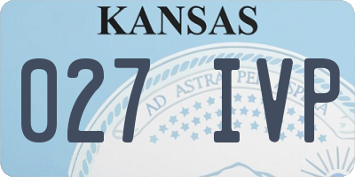 KS license plate 027IVP