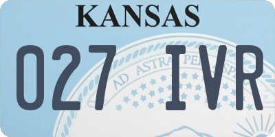 KS license plate 027IVR