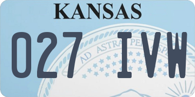 KS license plate 027IVW
