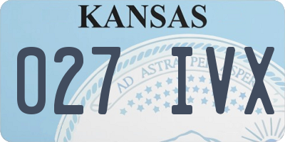 KS license plate 027IVX