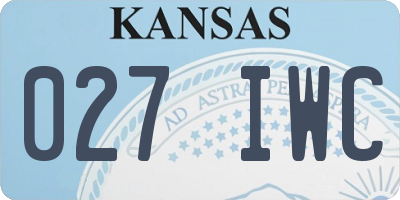 KS license plate 027IWC