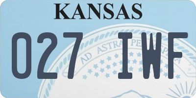 KS license plate 027IWF