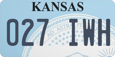 KS license plate 027IWH