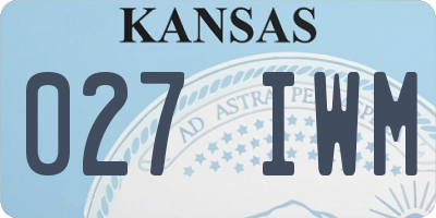 KS license plate 027IWM