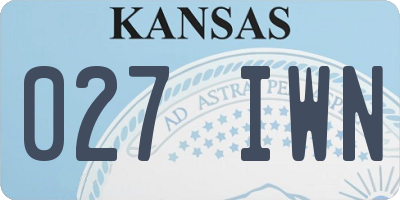 KS license plate 027IWN