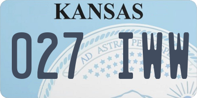 KS license plate 027IWW