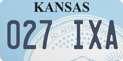 KS license plate 027IXA