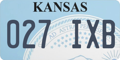 KS license plate 027IXB
