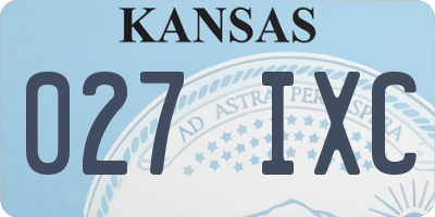 KS license plate 027IXC