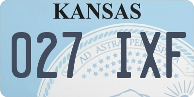 KS license plate 027IXF