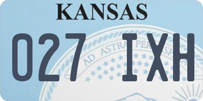 KS license plate 027IXH