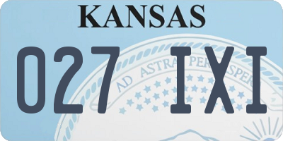 KS license plate 027IXI