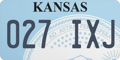 KS license plate 027IXJ