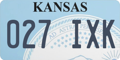 KS license plate 027IXK