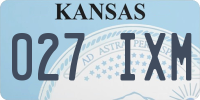 KS license plate 027IXM