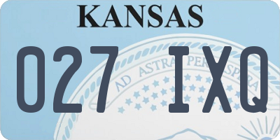KS license plate 027IXQ