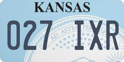 KS license plate 027IXR
