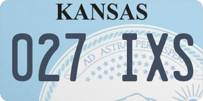 KS license plate 027IXS