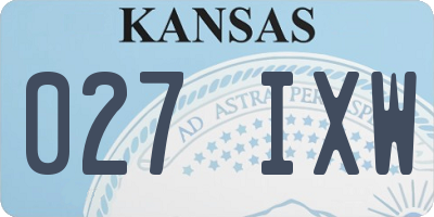 KS license plate 027IXW