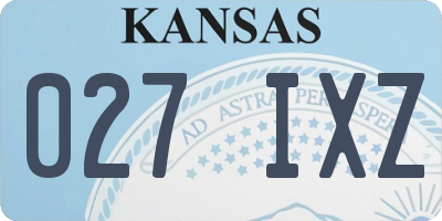 KS license plate 027IXZ