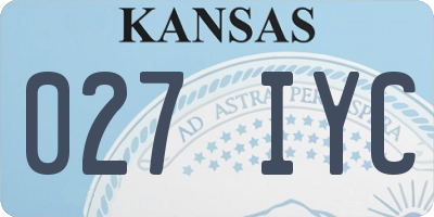 KS license plate 027IYC