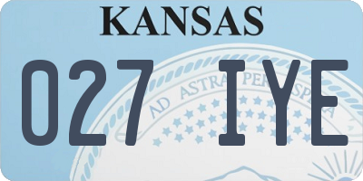 KS license plate 027IYE