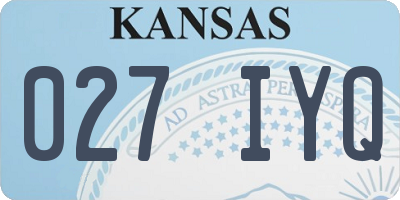 KS license plate 027IYQ