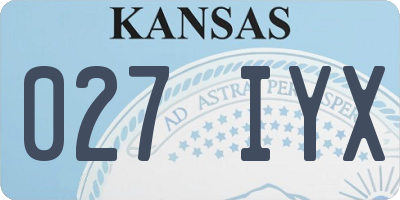 KS license plate 027IYX